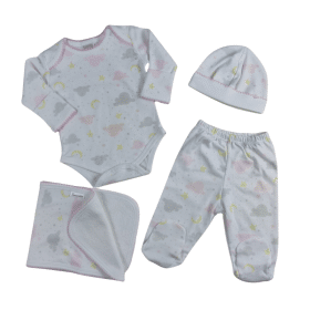 Ajuar nube rosado/ Algodón Pima