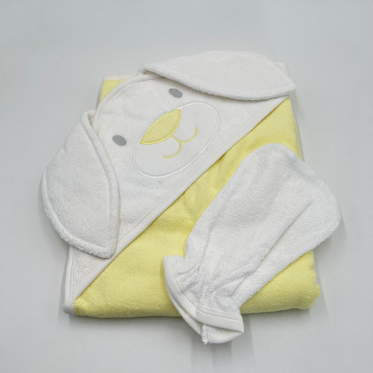 Toalla conejo amarillo/ Algodón Pima