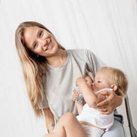 Polera Maternal y Lactancia | Gris claro