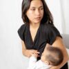 Polera Maternal y Lactancia | Negra escote en V - Imagen 4