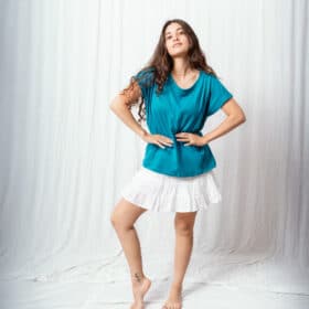 Polera Maternal y Lactancia Oversized | Pagoda Blue