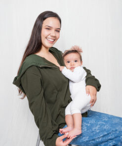 Polerón con Capucha de Lactancia | Verde militar