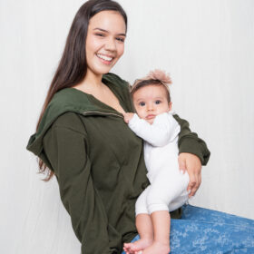 Polerón con Capucha de Lactancia | Verde militar