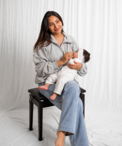 Polerón Maternal y Lactancia | Essential Gris Perla