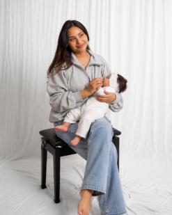 Polerón Maternal y Lactancia | Essential Gris Perla
