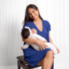 Camisa de Dormir Maternal y Lactancia | Azul - Imagen 4