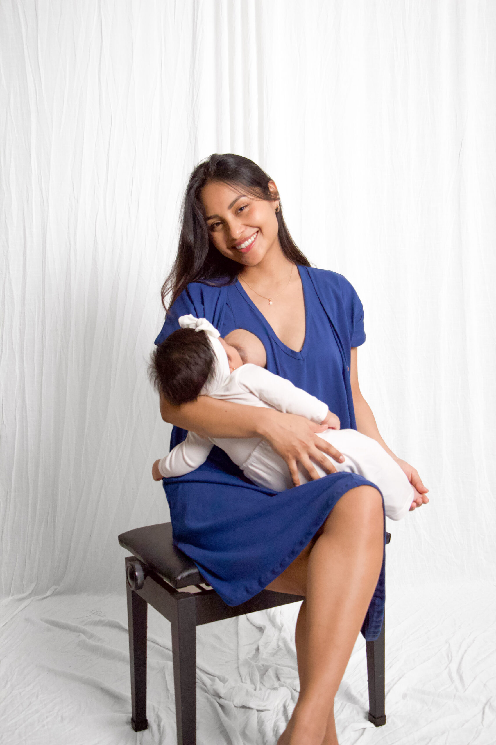 Camisa de Dormir Maternal y Lactancia | Azul - Imagen 4