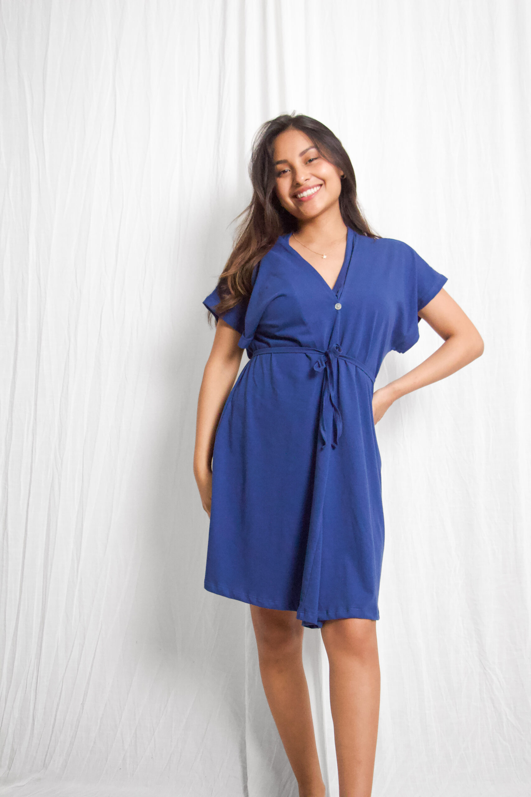 Camisa de Dormir Maternal y Lactancia | Azul - Imagen 5