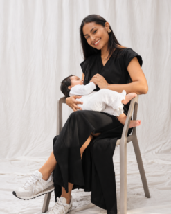 Vestido de Maternidad  y Lactancia | Negro Largo