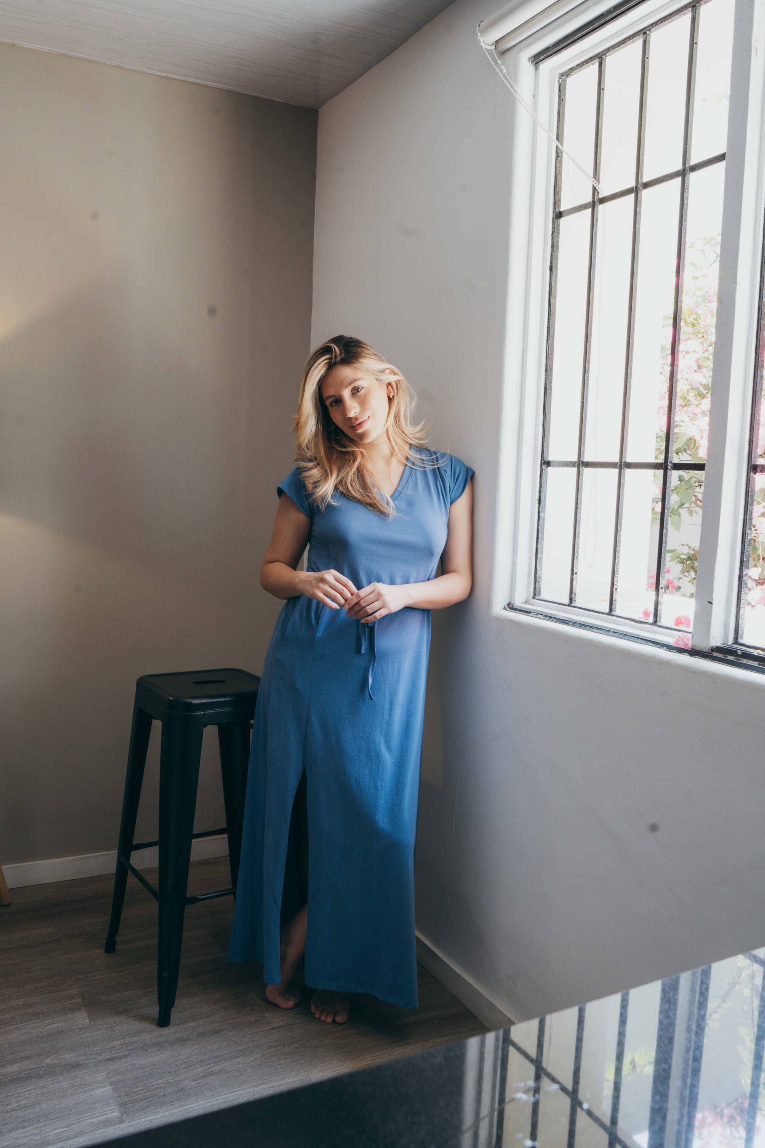 Vestido de Maternidad y Lactancia | azul - Imagen 2