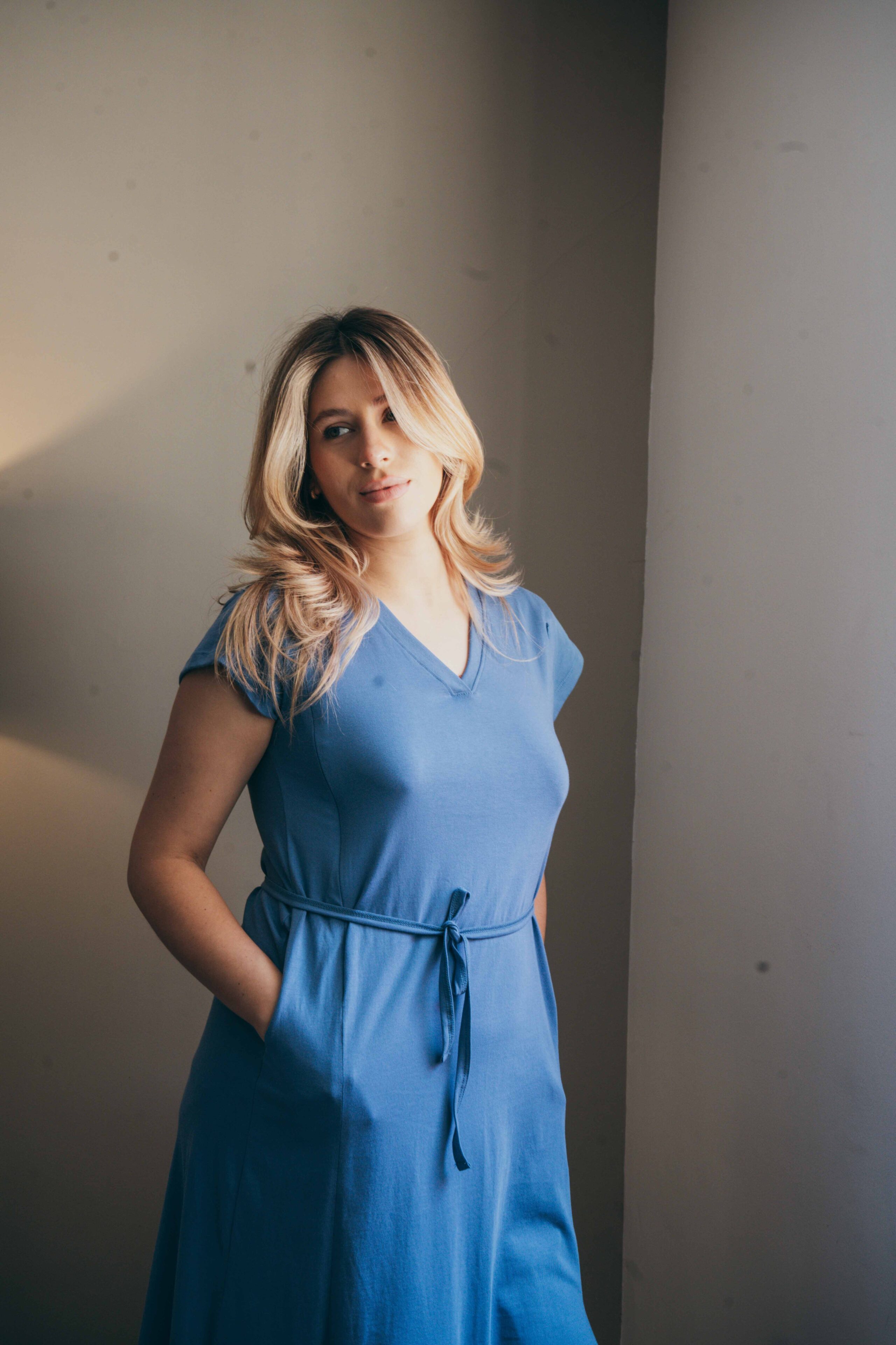 Vestido de Maternidad y Lactancia | azul - Imagen 5